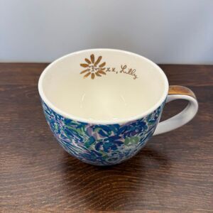 Lilly Pulitzer Ceramic Mug Blue Floral 12 Oz Lion Around Coffee Cup